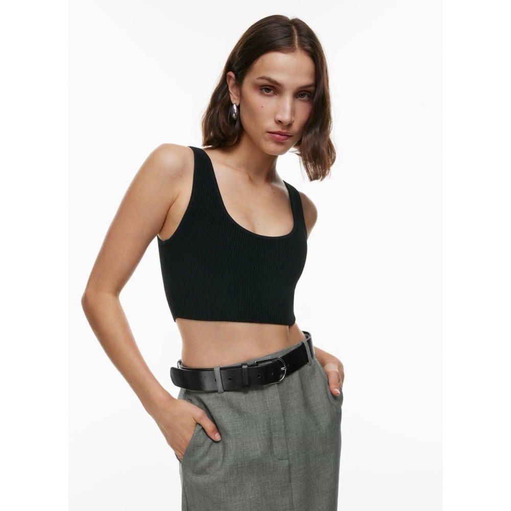 Aritzia Babaton Sculpt Knit Squareneck Cropped Tank Size Small